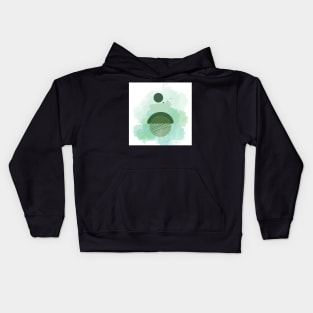 Minimalist Green Aesthetic Art Kids Hoodie